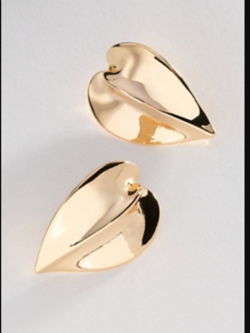 NWT Anthropologie 14KT Gold Plated Leaf Drop Earrings Gold - Picture 3 of 11